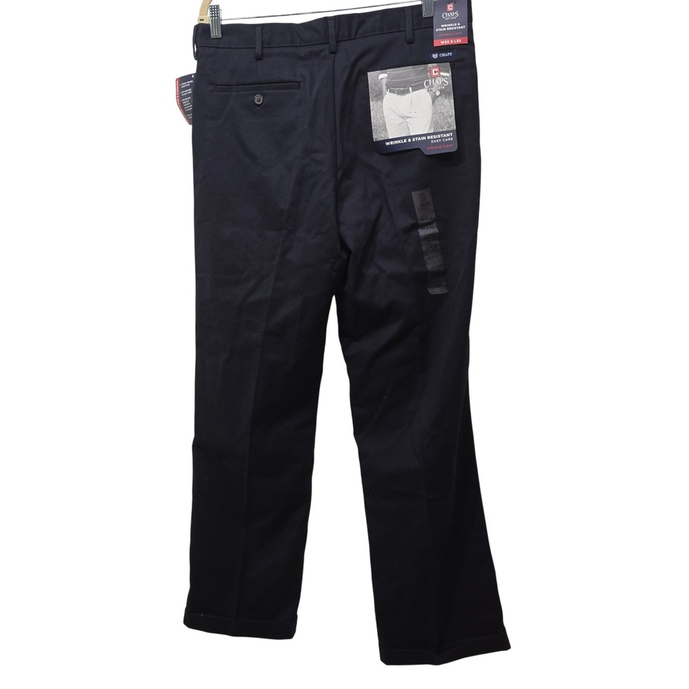 3 Pack NWT Chaps Mens Double Pleat Chino Pants Wrinkle/Stain Resistant W33xL32 - Picture 11 of 12